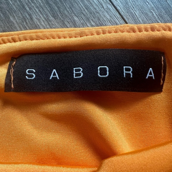 Sabora Sexy Bandeau Spaghetti Strap Cut-Out Mini Dress with Hip High Slit Size L - Picture 6 of 7